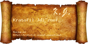 Kratofil József névjegykártya