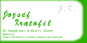jozsef kratofil business card