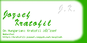jozsef kratofil business card
